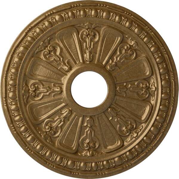 Ekena Millwork Raymond Ceiling Medallion (Fits Canopies up to 5 1/8"), 18 1/8"OD 3 5/8"ID x 1 1/8"P, Pale Gold CM18RAPAS - main